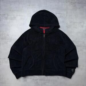 Y2K Black Patagonia Grunge Sherpa Fleece Zip Up Hoodie